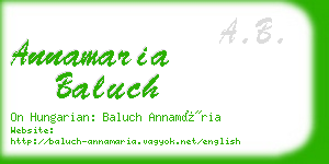 annamaria baluch business card